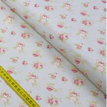 Tecido Estampado para Patchwork - Millyta Shabby Romantic Rosas Pequeno Cinza Claro (0,50x1,40)