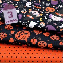 Kit de Tecido Halloween II (30x70) 3 Estampas