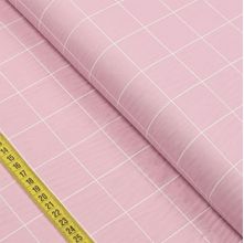 Tecido Estampado para Patchwork - Grid : Xadrez Branco com Fundo Rose (0,50x1,40)