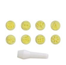Kit Carimbos Natal para Artesanato e Confeitaria 1,5cm Blue Star - 9 Peças