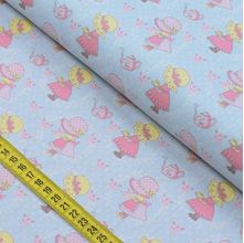 Tecido Estampado para Patchwork - Denise : Doll Azul Claro (0,50x1,40)