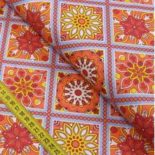 Tecido Estampado para Patchwork - Mistica : Mandala Geometrica Amarela (0,50x1,40)