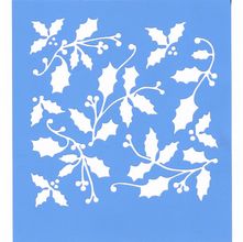 Stencil Jóia 15 X 15cm - QD -392 Folhas de Natal
