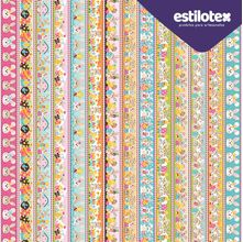 Tecido Estampado para Patchwork - Páscoa : Barrado Pascal (0,50x1,40)