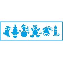 Stencil Natal Litoarte 28 X 8 cm - STN - 023 Enfeites