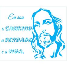 Stencil Natal Litoarte 25 X 20 cm - STRN - 017 Jesus Cristo