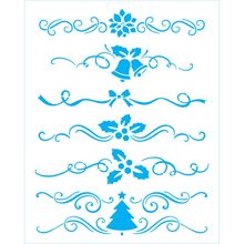 Stencil Natal Litoarte 25 X 20 cm - STRN - 012 Fitas, Laços, Arabescos