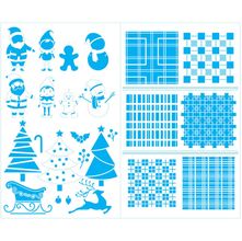 Stencil Natal Litoarte 42 X 34 cm - ST2N - 001 Natal Xadrez (2 Acetatos)