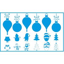 Stencil Natal Litoarte 34 X 21 cm – STNGG - 046 Bolinhas Natalina - Sobreposição