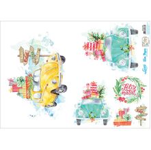 Slim Paper Decoupage Natal 33,8 X 47,3 cm - SPLN - 009 Fuscas Aquarelado