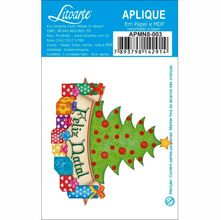 Aplique de MDF e Papel Natal - Pinheiro - APMN8 - 003