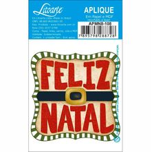 Aplique de MDF e Papel Natal - Tag de Feliz Natal - APMN8 - 108