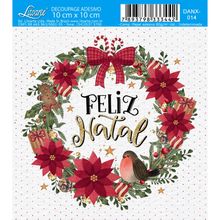 Papel Decoupage Adesivo Natal 10 X 10cm - Coleção Natal Feliz - DANX - 014