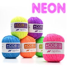 Kit Barbante Neon +Cor Neofios Estonado N°06 200g - 6 Cores