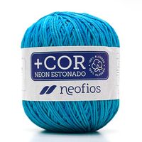 Barbante Neon +Cor Estonado Neofios N°06 200g Azul