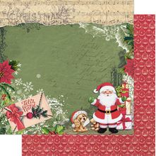 Folha para Scrapbook Dupla Face Natal - Feliz Natal, Papai Noel, Carta, Laço - SDN - 124