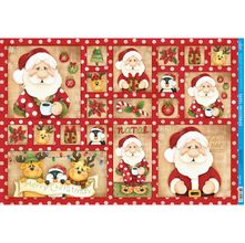 Papel Decoupage Natal Litoarte PDN - 130 - Papai Noel, Renas, Pinguins 50 X 34,3cm