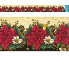 Barra Adesiva para Decoupage Natal BDAN IV 103 Poinsétias - 43,6 X 4cm
