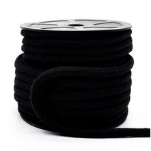 Cordão de Algodão Trançado Simples Preto Danitex 10mm - 20 Metros