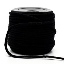 Cordão de Algodão Trançado Simples Preto Danitex 4mm - 50 Metros