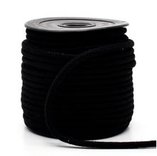 Cordão de Algodão Trançado Simples Preto Danitex 5mm - 30 Metros