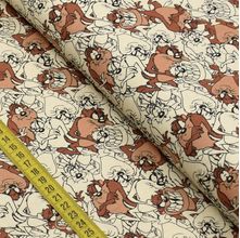 Tecido Estampado para Patchwork - Warner Bros : Looney Tunes Ii Taz Mania Bege Claro (0,50x1,40)