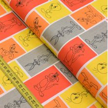 Tecido Tricoline Looney Tunes II : Quadriculado Colorido (0,50x1,40)