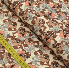 Tecido Estampado para Patchwork - Warner Bros : Looney Tunes Ii Taz Mania Bege (0,50x1,40)