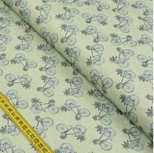 Tecido Estampado Para Patchwork - Faça Você Mesmo : Mini Bicicletas Fundo Menta (0,50x1,40)