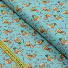 Tecido Estampado para Patchwork - Galinhas Com Pintinhas 2 (0,50x1,40)