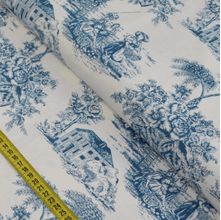 Tecido Estampado para Patchwork - Toile De Jouy : Azul (0,50x1,40)
