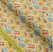 Tecido Estampado para Patchwork - Páscoa : Férias Fusca e Kombi (0,50x1,40)