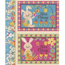 Tecido Estampado para Patchwork - Páscoa : Jogo Americano Happy (0,60x1,40)