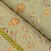 Tecido Estampado para Patchwork - Baby Tribe : Animals Fundo Bege (0,50x1,40)