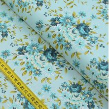 Tecido Estampado para Patchwork - Floral Espanha : Floral Petróleo (0,50x1,40)