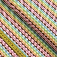 Tecido Estampado para Patchwork - Páscoa : Chevron Multicor (0,50x1,40)