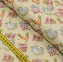 Tecido Estampado para Patchwork - Feliz Páscoa : Mini Ovinhos (0,50x1,40)