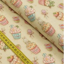 Tecido Estampado para Patchwork - Feliz Páscoa : Cupcakes Páscoa (0,50x1,40)