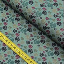 Tecido Estampado para Patchwork - TBT Gatinhos Country : Mini Patinhas (0,50x1,40)