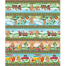 Tecido Estampado para Patchwork - Páscoa : Barrado Férias (0,50x1,40)