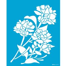 Stencil Opa 20 X 25 Cm - Flor Cravos - 3209