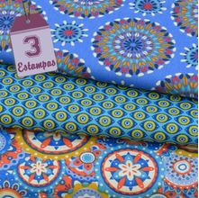 Kit de Tecido Mística Azul (30x70) 3 Estampas