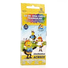 Giz de Cera Curto Triangular Acrilex - 12 cores