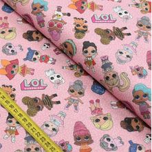 Tecido Estampado para Patchwork - Boneca Lol Rosa (0,50x1,40)
