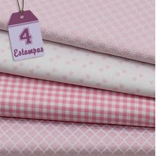 Kit de Tecido Basics Baby Rosa Cute (30x70) 4 Estampas