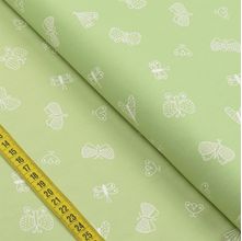 Tecido Estampado para Patchwork - Boho By Mariana Curti : Borboletas Verde (0,50x1,40)