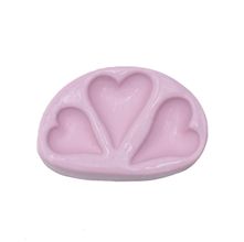 Molde de Silicone para Biscuit - Três Corações Grande 3