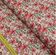 Tecido Estampado para Patchwork - Amizade Verdadeira : Floral Bege (0,50x1,40)