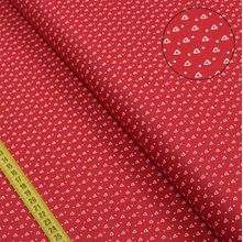 Tecido Estampado para Patchwork - Essentials Coração Fundo Vermelho (0,50x1,50)