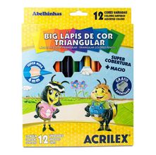 Lápis de Cor Big Triangular Acrilex - 12 cores